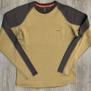 Patagonia Mens Performance Thermal Baselayer Zip Brown Medium